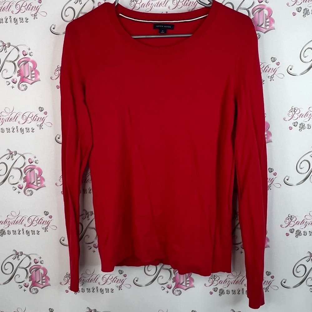 Tommy Hilfiger long sleeve knit sweater top Red Long Sleeve Women's Top